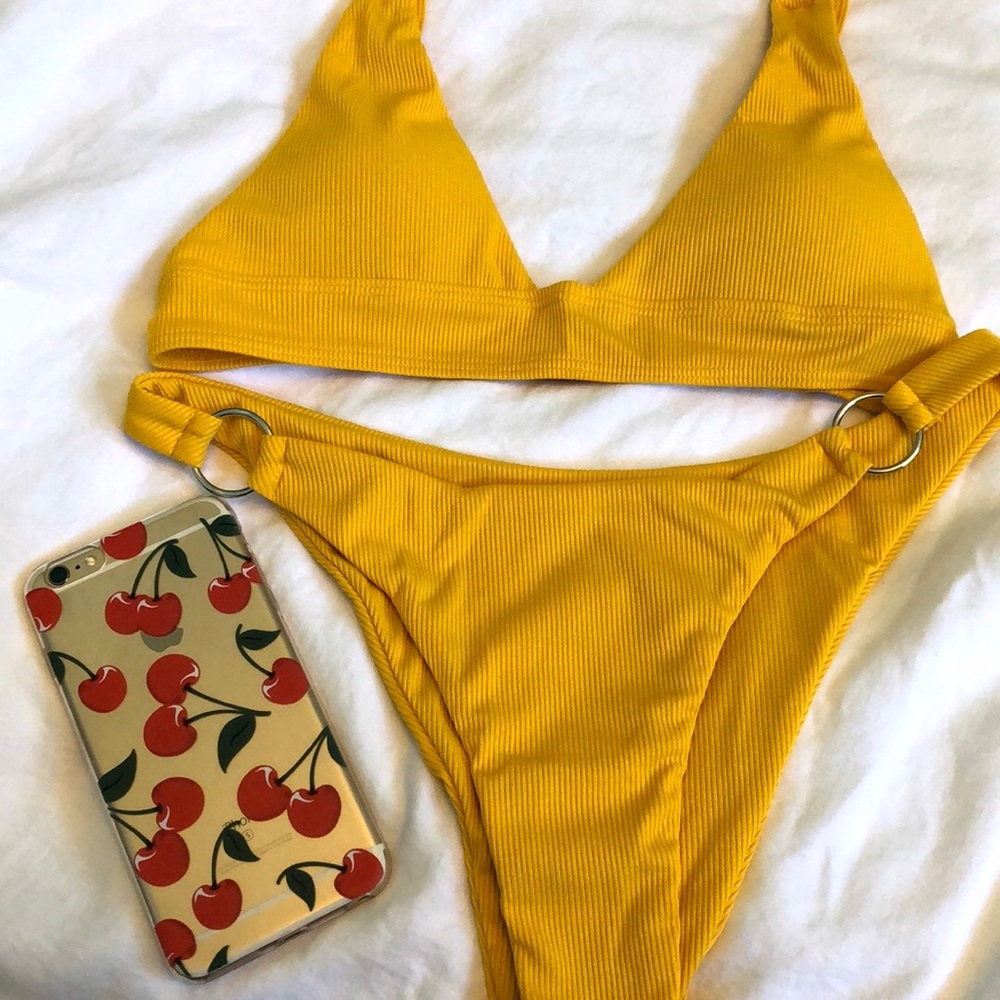 New yellow bikini set swimming suit